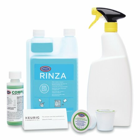 Keurig K-Cup Pod Brewer Deep Cleaning Kit, 4 oz Comp Cafe, (3) 32oz Rinza, (15) Cleaning Cups, Spray Bottle 5000359703